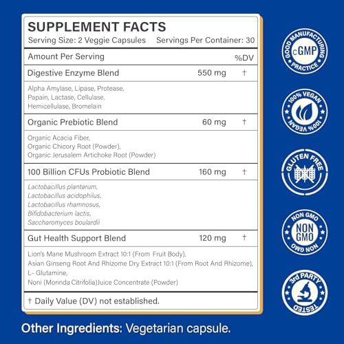 12 PPM H2 Hydrogen Tablets & Multi Enzyme Capsules with Probiotics - Daily Supplement Routine - 2 Items