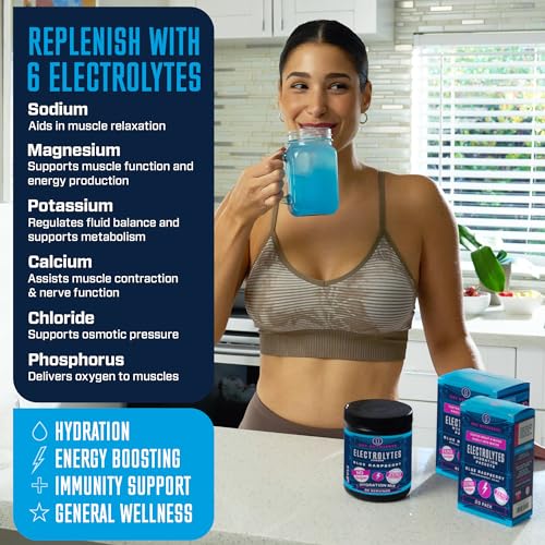KEY NUTRIENTS Multivitamin Electrolytes Powder No Sugar - Tempting Blue Raspberry