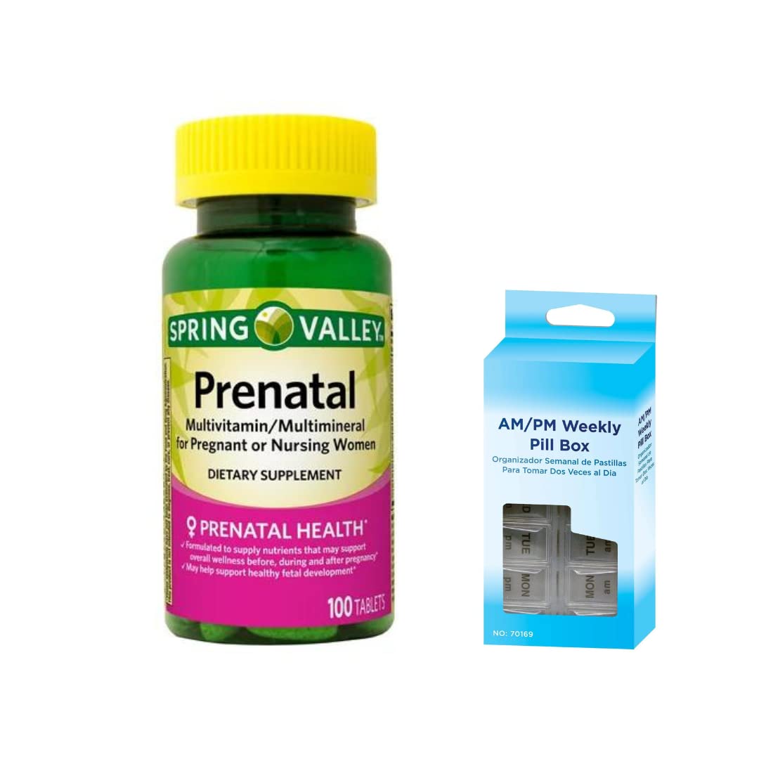 Prenatal Multivitamin/Multimineral Tablets Dietary Supplement, 100 Count Spring Valley
