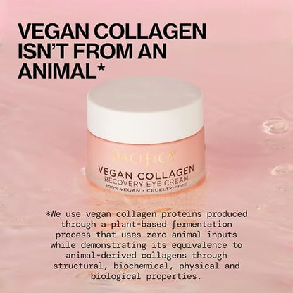 Pacifica Beauty Vegan Collagen Overnight Recovery Eye & Face Cream - Hyaluronic Acid & Vitamin C Hydrating Treatment (0.5 fl. oz / 15ml)