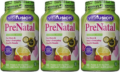 Vitafusion Prenatal Dha and Folic Acid Gummy Vitamins, 90 Each by Vitafusion (Pack of 3)