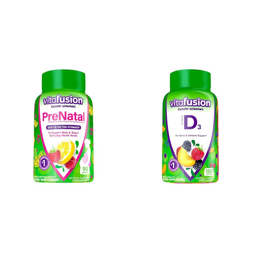 Vitafusion PreNatal Gummy Vitamins & Vitamin D3 Gummy Vitamins for Bone and Immune