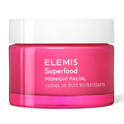 ELEMIS Superfood Midnight Facial - Lightweight Overnight Facial Cream, Prebiotic-Infused Hydrating Gel, Camu Camu Moisturizer, Omega Rich Night Cream - 50ml