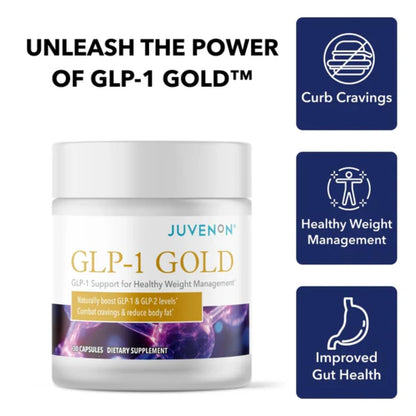 Juvenon GLP-1 Gold™ – Metabolic Support Supplement with CQR-300® & Eriomin™ – Helps Maintain Healthy Weight, Energy & Nutrient Metabolism – 30 Capsules
