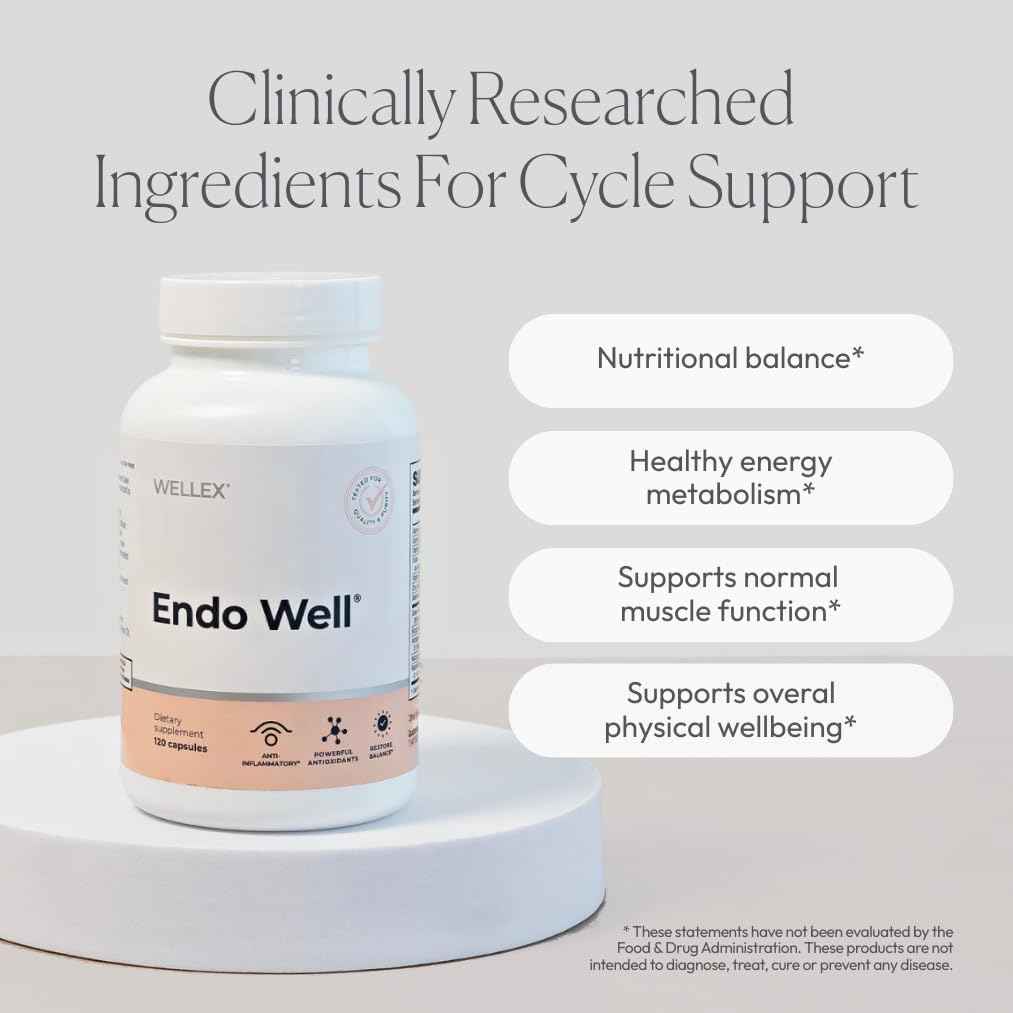 Papillex Endo Well - Women’s Cycle Support - Monthly Wellness, Muscle Function & Energy Metabolism - Magnesium, Pea, DIM & Ashwagandha - Doctor-Formulated, Clean Ingredients