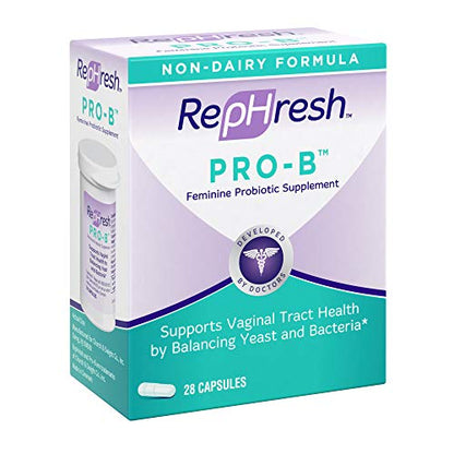 NEW RepHresh Pro-B Feminine Probiotic Supplement Non- Dairy Formula/Vegetarian Capsule, 28ct