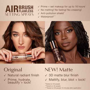 Charlotte Tilbury Airbrush Flawless Setting Spray - Ultra-Fine Hydrating Mist to Prime & Set Face Makeup For Up to 16Hr - Soothes, Blurs Pores & Calms Skin (100ml)
