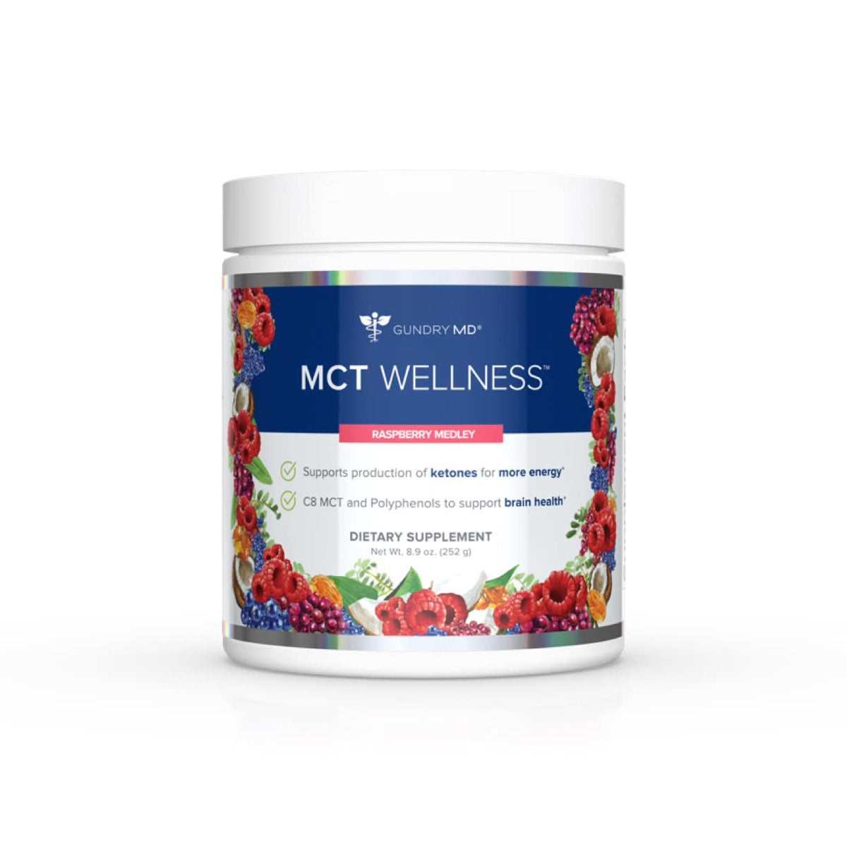 Gundry MD® MCT Wellness Powder, Raspberry Medley, 30 Servings