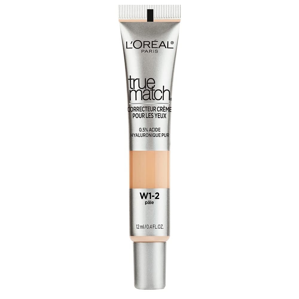 L’Oréal Paris True Match Eye Cream in a Concealer (0.4 fl. oz) - 0.5% Hyaluronic Acid - Shade: Fair W1-2 (Warm)