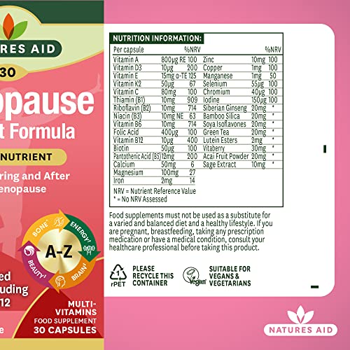 Natures Aid Menopause Support Formula 30caps