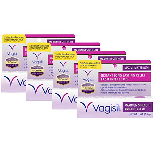 Vagisil Maximum Strength Feminine Anti-Itch Cream with Benzocaine for Women, Helps Relieve Yeast