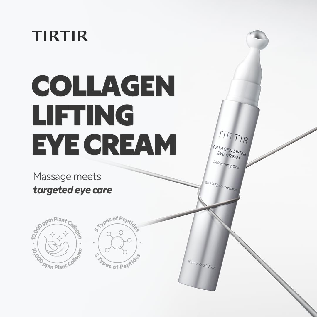 TIRTIR Collagen Lifting Eye Cream with Roller Applicator (15ml)