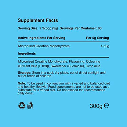 Warrior Creatine Monohydrate Powder – 300g – Micronised for Easy Mixing