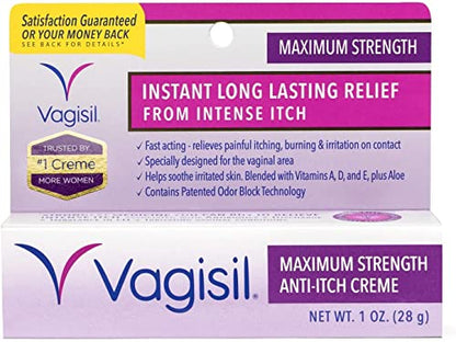 Vagisil Medicated Anti-Itch Creme Maximum Strength - 1oz, Pack of 5