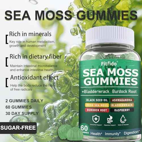 Creatine Monohydrate Gummies 5000mg + Irish Sea Moss 3000mg Gummies - Support for Muscles, Immune, Thyroid & Wellbeing - Vegan, Sugar Free, 2-Pack Supplement Bundle
