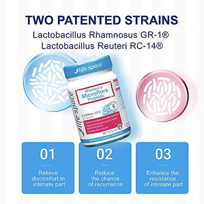 Life-Space Probiotic for Women, Support Healthy Vaginal Microflora & Comfort, BV & VVC Infection
