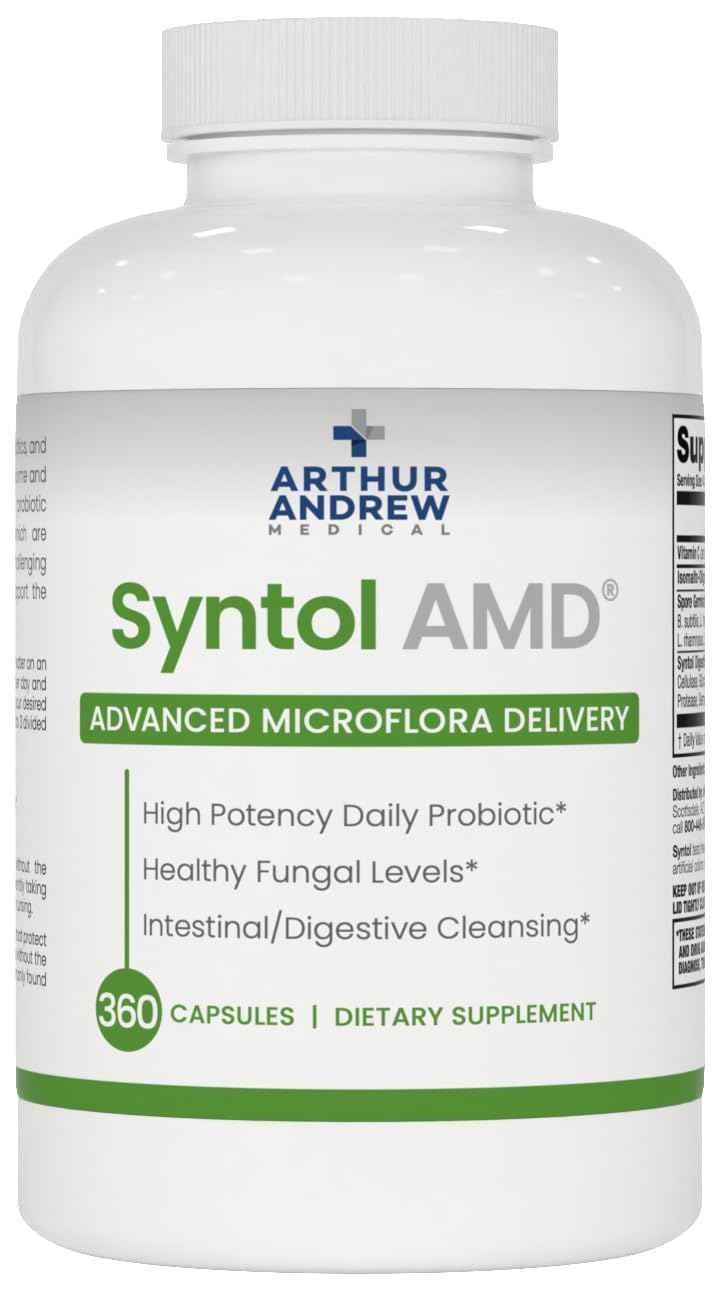 Arthur Andrew Medical Syntol AMD Probiotic Multi-Enzyme, 90 Count - Probiotics, Prebiotics & Candida Yeast-Cleansing Enzymes For Everyday Digestive Wellness & Long-Term Support