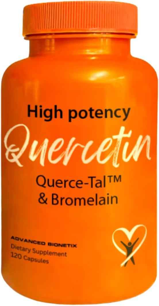 Advanced Bionetix Querce-Tal Quercetin + Bromelain 120 Veg Capsules - High Potency Enhanced Absorption Bioavailability. Supports Anti-Oxidant, Flare up Events, Heart Immune Health, Packaging May Vary