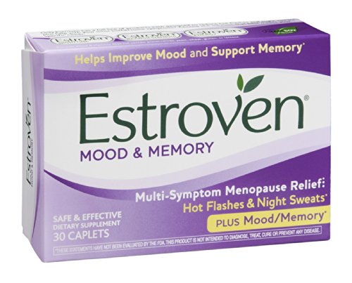 Estroven Plus Mood & Memory Caplets for Menopause, 30-Count Boxes (Pack of 2)