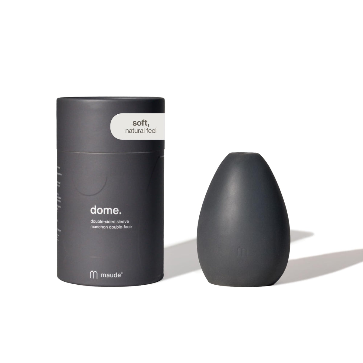 Maude Dome - Double-Sided Masturbator + Silicone Stroker with Multi-Textured Interior - Body-Safe Durable Penis Sleeve for Enhanced Solo or Partner Play - Discreet & Non-Vibrating (Charcoal)