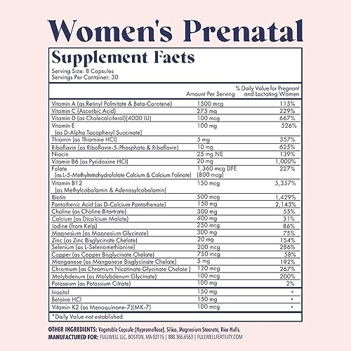 FullWell Fertility Trio | Prenatal Vitamin + DHA & Fertility Booster | Choline, Folate, Omega 3