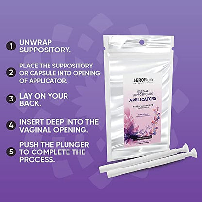 SEROVERA Seroflora Boric Acid Suppositories Applicators for Women, Individually Wrapped Pack of 7