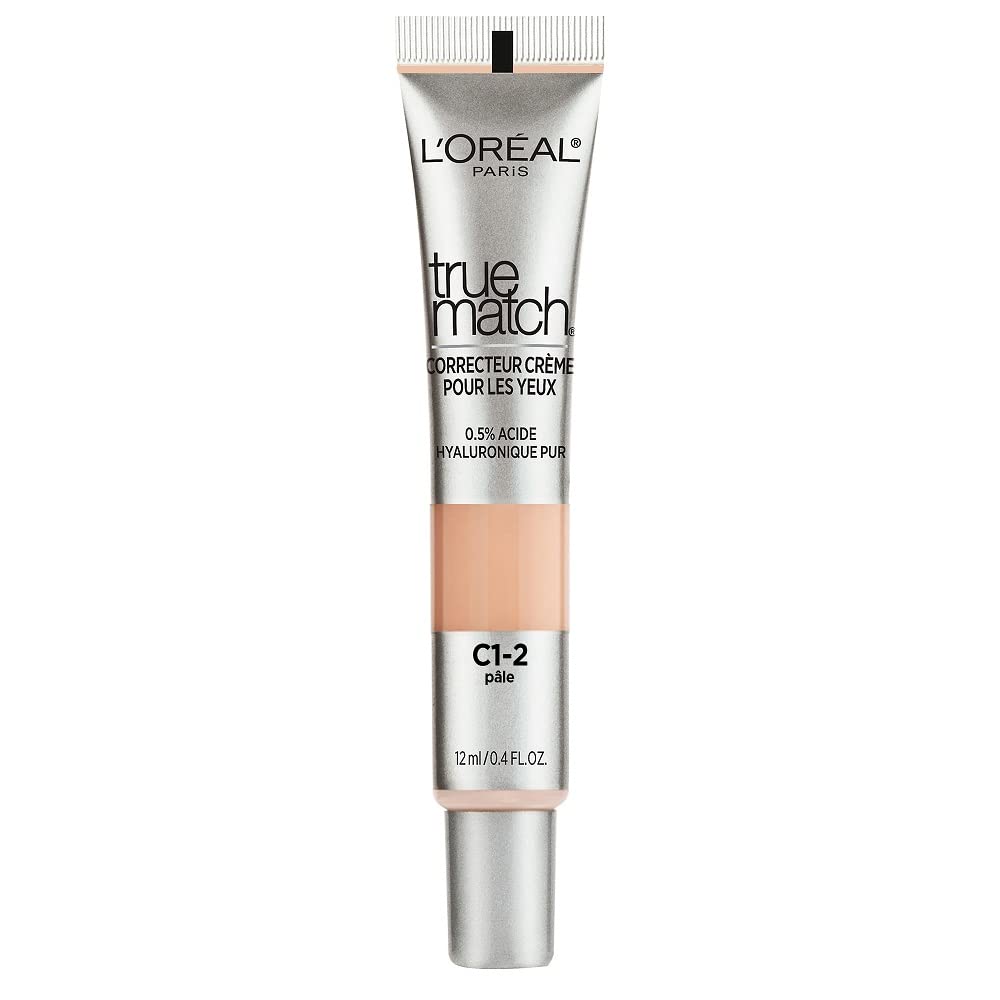 L’Oréal Paris True Match Eye Cream in a Concealer (0.4 fl. oz) - 0.5% Hyaluronic Acid - Shade: Fair C1-2 (Cool)