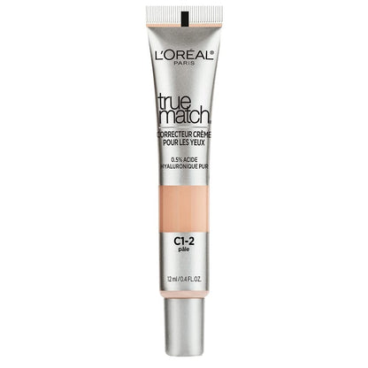 L’Oréal Paris True Match Eye Cream in a Concealer (0.4 fl. oz) - 0.5% Hyaluronic Acid - Shade: Fair C1-2 (Cool)