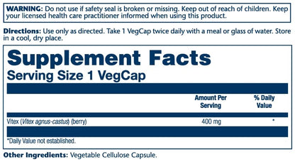 SOLARAY Vitex Berry 400mg | Womens Healthy Hormone Balance Formula