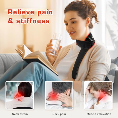 Red Light Therapy Belt for Neck, Near Infrared Light Therapy Belt Wearable Infrared Neck Wrap