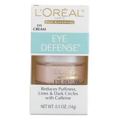 L’Oreal Paris Dermo-Expertise Eye Defense Gel (0.5 oz, Pack of 2) - Caffeine & Hyaluronic Acid Treatment for Dark Circles & Puffiness