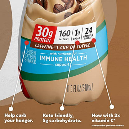 Premier Protein Shake, Café Latte Liquid, 30g Protein, 1g Sugar, 24 Vitamins & Minerals