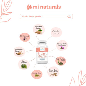 KIMI Naturals Breast Max Plus - Breast Enhancement Pills | Breast Enlargement Supplements with Fenugreek, Breast Growth, Supports Breast Firmness | 90 Capsules KIMIBuy Supplements Australia