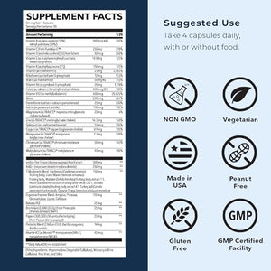 LifeSeasons Men's Multivitamin – High Potency with 21 Vitamins & Minerals, PureWay-C®, NAD+, Active B-Vitamins, TRAACS® Chelates, enXtra® for Energy, Probiotics & Mushrooms – 120 Veg Capsules LifeSeasons buy supplements Au