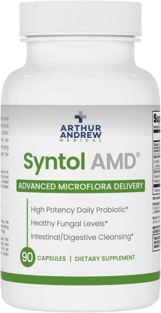 Arthur Andrew Medical Syntol AMD Probiotic Multi-Enzyme, 90 Count - Probiotics, Prebiotics & Candida Yeast-Cleansing Enzymes For Everyday Digestive Wellness & Long-Term Support