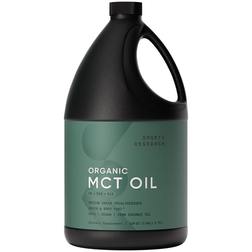 Sports Research Organic MCT Oil - Keto & Vegan MCTs C8, C10, C12 from Coconuts - Fatty Acid Brain & Body Fuel, Non-GMO & Gluten Free - Flavorless Oil, Perfect in Coffee, Tea & Protein Shakes - 32 oz