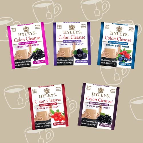 Hyleys Colon Cleanse Tea Assorted Flavors - 42 Tea Bags (1 Pack)