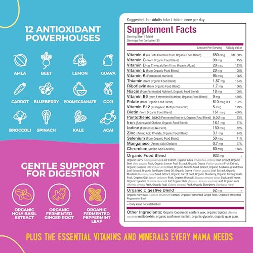 Mama Natural 100% Organic Prenatal Vitamins | One A Day Prenatal Vitamins (30 Servings)