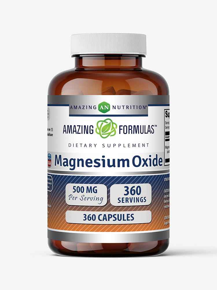 Amazing Formulas Magnesium Oxide Supplement - 500 Mg per Serving - 90 Capsules - Non-GMO - Gluten-Free - Made in USA