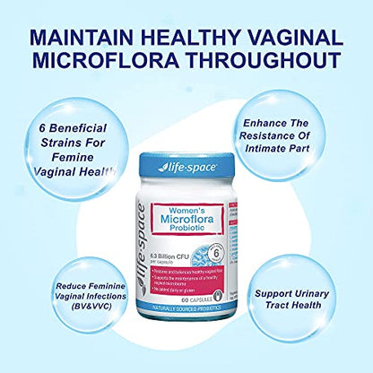 Life-Space Probiotic for Women, Support Healthy Vaginal Microflora & Comfort, BV & VVC Infection