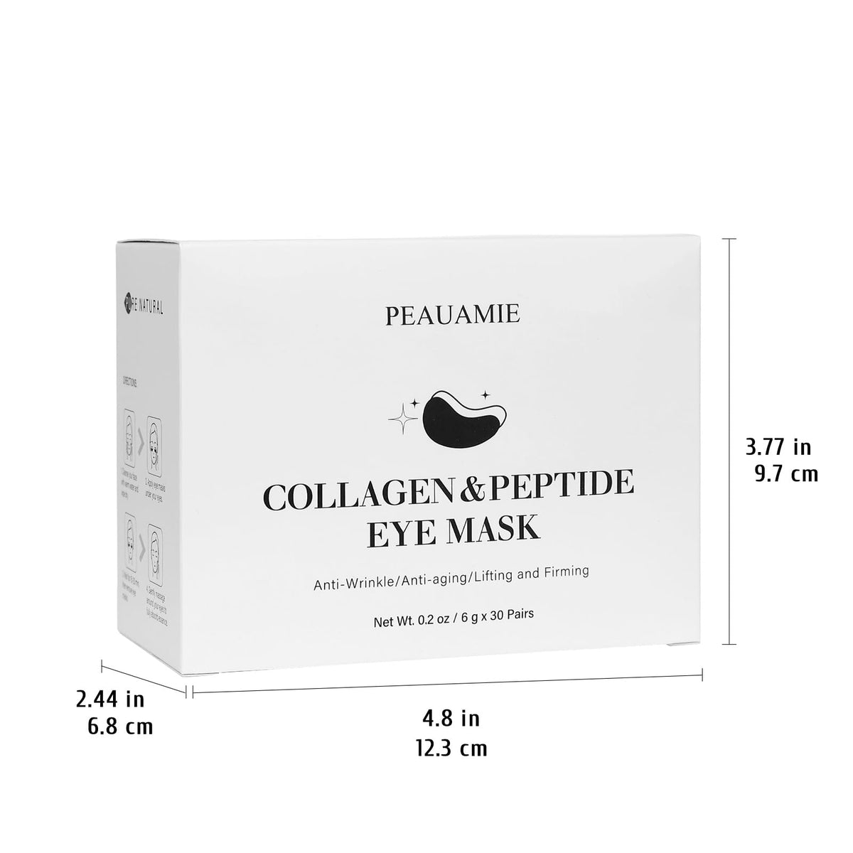 PEAUAMIE Collagen & Peptide Under Eye Patches (30 Pairs) – Rapid Relief for Dark Circles, Puffiness & Fine Lines | Professional Eye Mask Skincare
