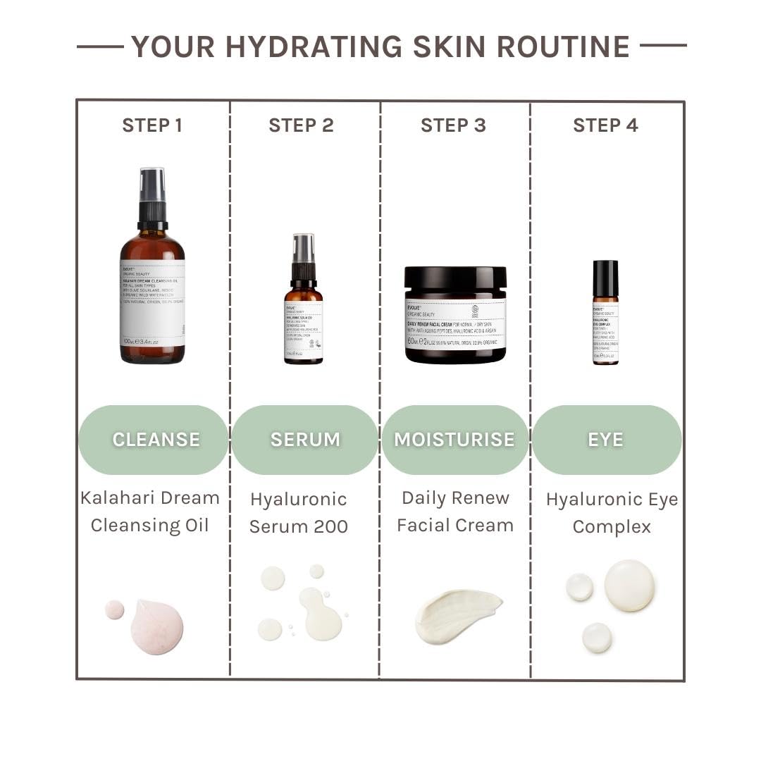 Evolve Organic Beauty - Hyaluronic Acid 200 Serum with Pomegranate extract, Rosewater