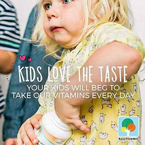 Raise Them Well Tasty Chewable Kids Multivitamin, All-Natural Colors, Flavors & Sweeteners, Daily Essential Vitamins for Children, Easy-to-Chew Vitamins, Strawberry