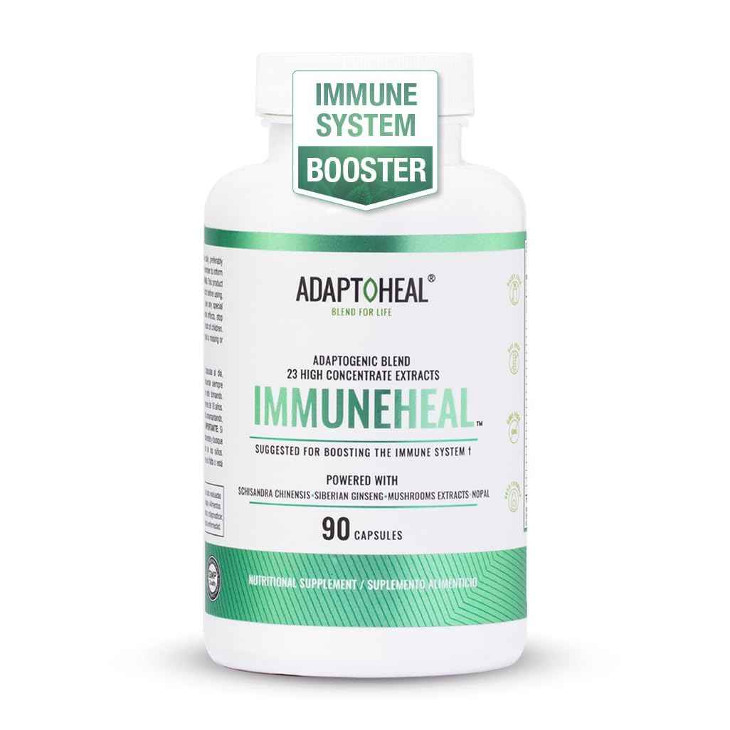 ADAPTOHEAL - Immuneheal – Adaptogen, Immune System Booster Supplement with Schisandra Chinensis, Ginseng and Mushroom Extract (90 Capsules) ADAPTOHEALBuy Supplements Australia