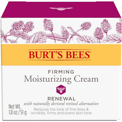 Burt's Bees Renewal Firming Face Cream (1.8 oz) - Natural Retinol Alternative (Bakuchiol) Anti-Aging Moisturizer