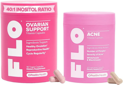 O Positiv FLO Blemish Breakup Bundle - Ovarian Support & Acne Capsules