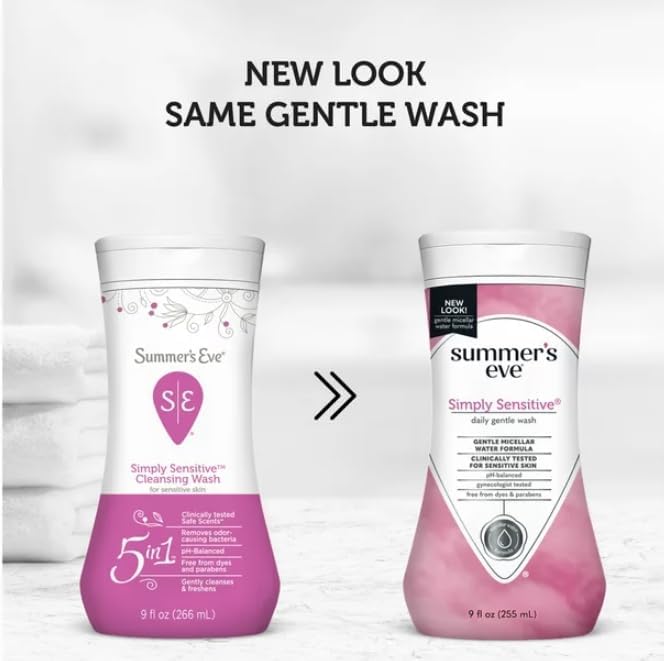 Summer's Eve Cleansing Wash | Simply Sensitive | 9 Ounce | pH-Balanced | Dermatologist & Gynecologist