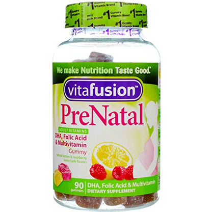 Vitafusion PreNatal Dietary Supplement, Lemon & Raspberry Lemonade Flavors 90 ea (Pack of 5)