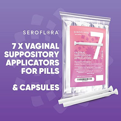 SEROVERA Seroflora Boric Acid Suppositories Applicators for Women, Individually Wrapped Pack of 7