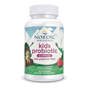 Nordic Naturals Kids Nordic Flora Probiotic Gummies, Merry Berry Punch - 60 Gummies - 1.5 Billion CFU & Prebiotic Fiber - Non-GMO, Vegan - 30 Servings